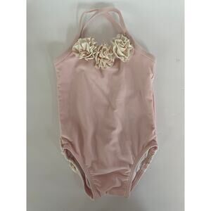 Ruffle butts Pink Swimsuit  with flowers Girls 12-18 Months